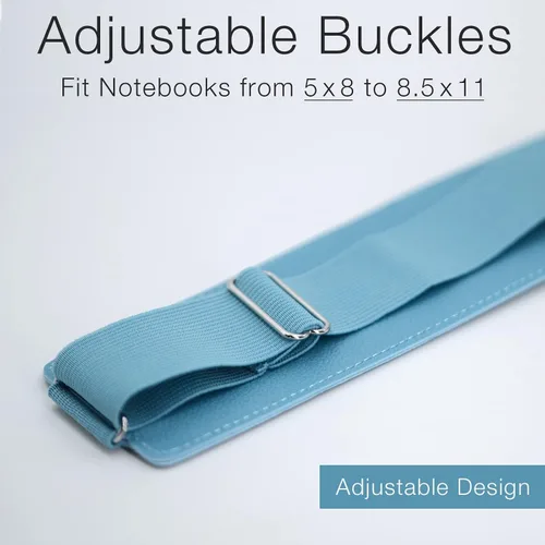 Vista 2 de diodrio, Paquete de 2 portalápices con banda elástica ajustable para diarios, cuadernos, planificadores, carpetas, fundas para tabletas