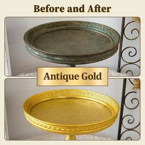 Vista 9 de CIONIA Pintura Dorada Acrílica Metálica, Pintura de Retoque de Hoja de Oro para Madera, Metal, Artes y Manualidades, Decoración del Hogar y Pared