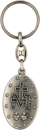 Vista 2 de Llavero grande de medalla milagrosa de 1.5 pulgadas Accesorios para el conductor Metal duradero y detallado Automotivo cristiano
