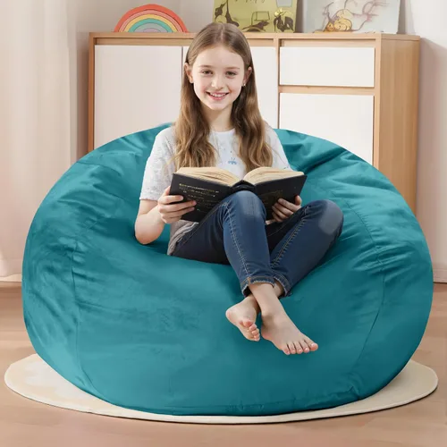 Vista 39 de Homguava - Sillón puff de 3 pies Sillón estilo puff grande de 3 pulgadas con relleno de espuma viscoelástica, sofá suave con funda de terciopelo