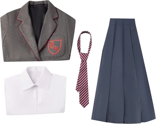 Vista 4 de Matilda the Musical Cosplay Gray Costume School Girl Dress Uniform Suit Skirt Tie Halloween Party Outfit