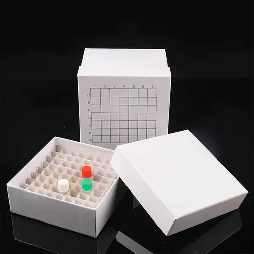 Vista 4 de Caja de cartón para congelador, color blanco/81, revestimiento resistente al agua y al hielo, para almacenar crioviales de 0.07 a 0.0 onzas líquidas