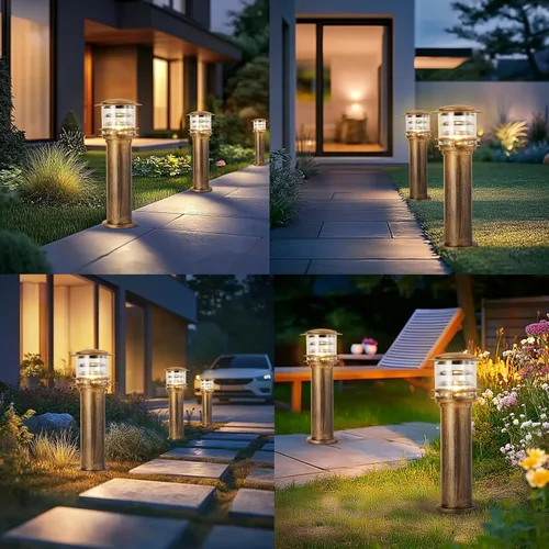 Vista 6 de SLAWA Tapas de poste al aire libre, luces de aluminio para caminos de paisaje, con pantalla acrílica, impermeable, columna, pilar, cerca, cubierta