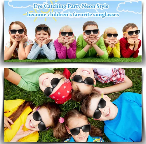 Vista 7 de [Usado] Paquete de 60 gafas de sol de neón para fiestas, 10 colores, gafas de sol