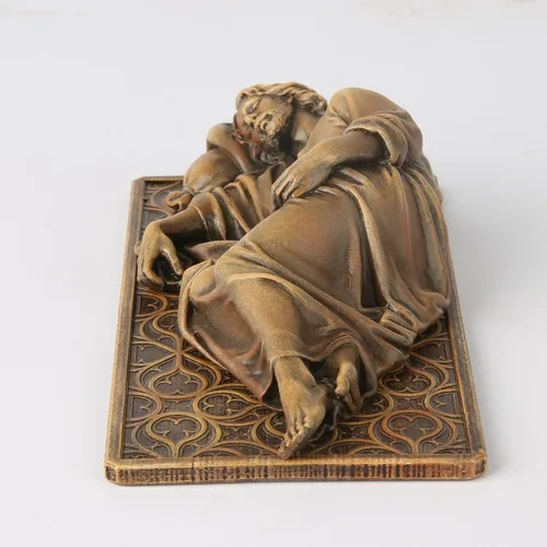 Vista 6 de Estatua Católica BC de San José Durmiente, Figura del Santo Patrono Regalo de Inauguración de Casa, Decoración Devota del Hogar, 6" L, Escultura