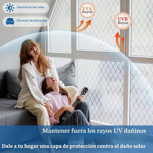 Vista 4 de Película de Ventana de Malla Esmerilada, Película de Privacidad para Ventana, Adhesivo Decorativo para Ventana No Adhesivo, Película de Vidrio
