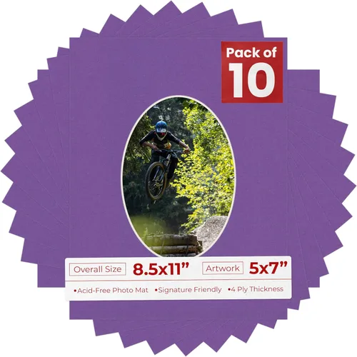 Vista 47 de Tapete de 8.5 x 11 pulgadas con corte biselado para fotos de 5 x 7 pulgadas – Apertura de tablero de fotos ovalada marrón roble envejecido