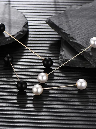 Vista 7 de Broche de perlas para mujer, 4 piezas, broche de perlas para mujer, broche de doble perla sintética, broches vintage para ropa, accesorios