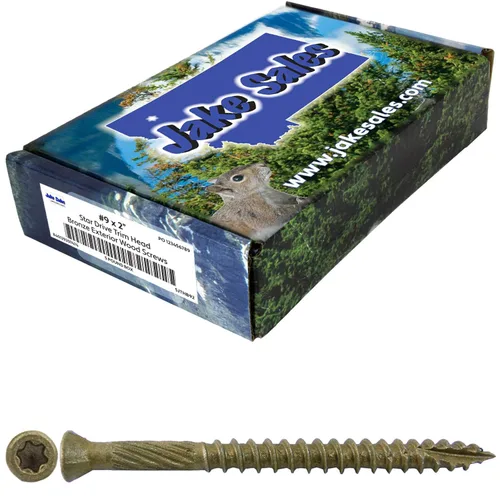 Vista 48 de Jake Sales Tornillo de madera multiusos con revestimiento de bronce de 1-5/8 pulgadas, cabeza torx/Star Drive Trim Head
