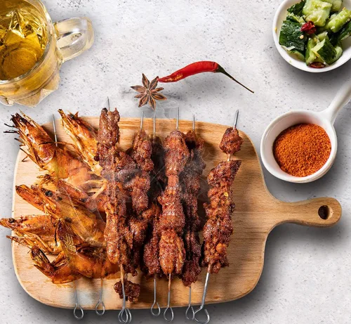 Vista 3 de Pinchos de barbacoa de 10 pulgadas, palitos de metal para barbacoa, paquete de 12 pinchos cuadrados de acero inoxidable, kebob, juegos de kabob