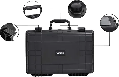 Vista 9 de MEIJIA Estuche Protector Impermeable Portátil, Estuche Duro para Cámara, Espuma de Ajuste Personalizado Insertada, Negro Elegante, Compatible