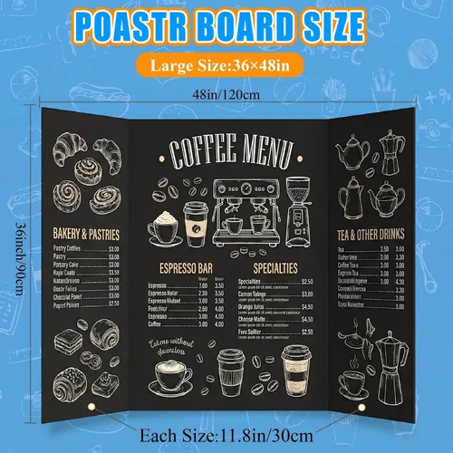 Vista 2 de WINTS 36" x 48" Large Trifold Poster Board,2 Pack Black Corrugated Project Boards for Science Fair, School Projects,Photo Displays