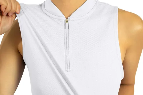 Vista 3 de Three Sixty Six - Blusa polo de golf sin mangas con cierre de cremallera para mujer, camisetas cortas de secado rápido para mujeres