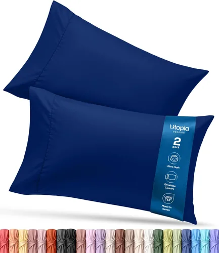 Vista 11 de Utopia Bedding - Juego de 2 fundas de almohada tamaño estándar, con cierre de sobre, tela de microfibra cepillada suave, resistentes al encogimiento