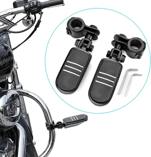 Vista 3 de Estriberas para motocicleta y autopista, compatible con Harley Road King Street Glide, Honda, Suzuki, Yamaha con protector de motor de 1 pulgada