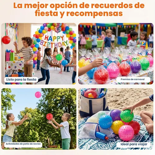 Vista 7 de LOVEINUSA 6 bolas de rebote, bolas sensoriales de 6 pulgadas con bomba para bebés y niños pequeños