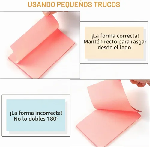 Vista 5 de Notas adhesivas de 3 x 5 pulgadas, colores brillantes, 8 blocs, 50 hojas