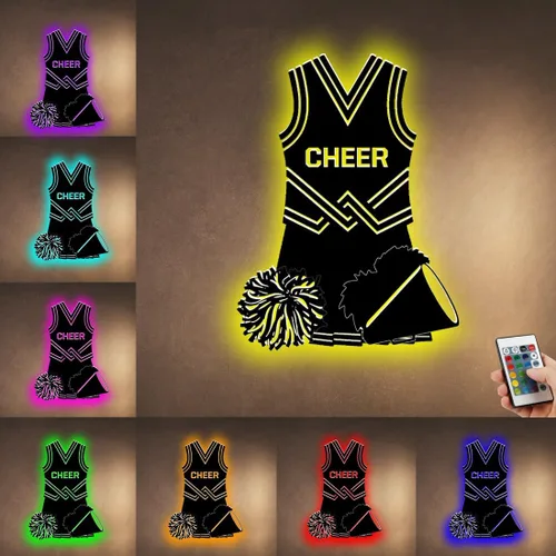 Vista 23 de Letrero de metal de jersey deportivo personalizado con luz LED, nombre y número personalizado, letrero de neón con nombre personalizado, decoración