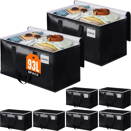 Vista 12 de BlissTotes Bolsas de mudanza, cajas de mudanza resistentes con cremalleras superiores y asas resistentes, bolsas de almacenamiento para ahorrar