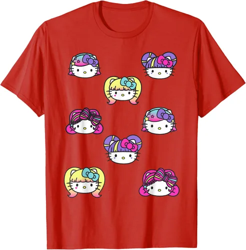 Vista 85 de hello kitty Kawaii Multi peinado Tee, Azul (Heather blue)