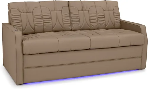 Vista 14 de De Leon PS Sofá cama extraíble, 68 pulgadas de ancho, último cuero, carbón Carbón vegetal