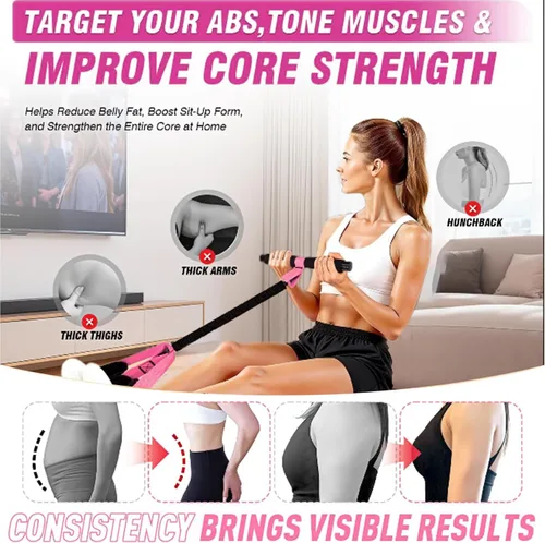 Vista 3 de Bandas de resistencia de pedal mejoradas con asas, tubos de látex gruesos y pedal de pie de tela de espuma suave para abdomen, cintura, brazo
