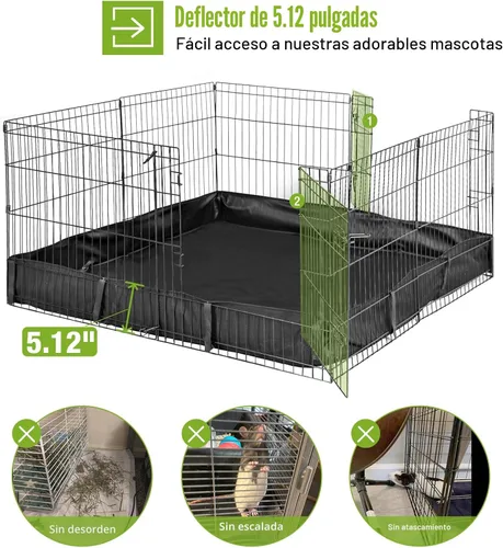Vista 5 de GUTINNEEN Jaula para Mascotas de Conejo Correr Extensión Interior Pequeño Corral para Animales (Solo Corral)