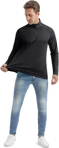 Vista 7 de CRYSULLY Camisas de pesca para hombre con protección solar UPF 50+ de manga larga y cremallera de 14