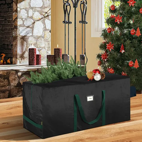 Vista 8 de BALEINE - Bolsa para guardar árbol de Navidad de 9 pies, bolsa extra grande de alta resistencia para árbol de Navidad artificial con asas reforzadas