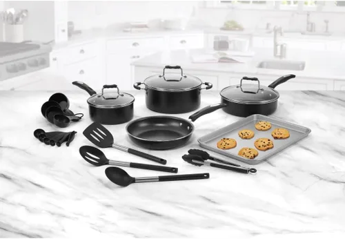 Vista 2 de Cuisinart P55-22BK Juego completo de utensilios de cocina antiadherentes para chef (22 piezas)