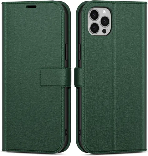 Vista 34 de oakxco Funda tipo cartera para iPhone SE 2022/2020/8/7 con soporte para tarjeta de crédito, funda magnética RFID delgada tipo libro con tapa