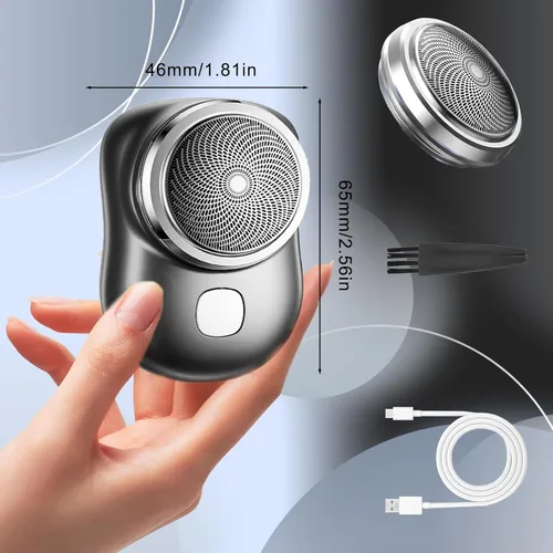 Vista 7 de Mini afeitadora eléctrica para hombres y mujeres, afeitadora eléctrica portátil, afeitadora eléctrica portátil, afeitadora de doble cabeza