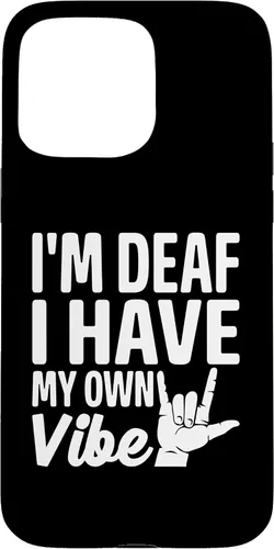 Vista 31 de Funda para iPhone 17 con texto en inglés «Sordo» con texto en inglés «Sordo» con texto «I'm Deaf. I Have My Own Vibe»