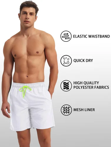Vista 4 de TACVASEN Men's Summer Swim Trunks Quick Dry Surf Boardshorts Bathing Suit Shorts with Mesh Lining