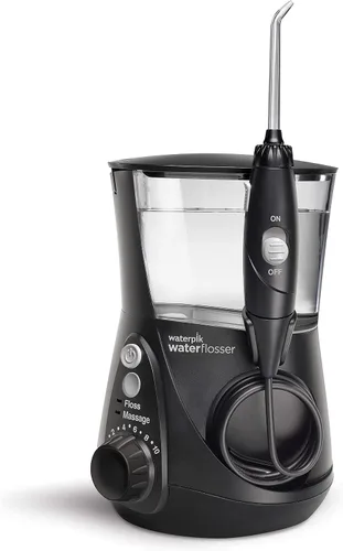Vista 2 de Waterpik El irrigador dental acuario + puntas de reemplazo de prótesis de implantes - El sistema eléctrico de higiene dental elimina hasta el 99.9%