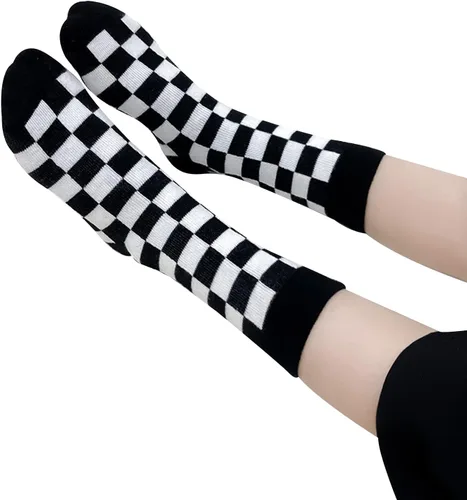 Vista 6 de Calcetines tobilleros de algodón a cuadros para niñas y niños pequeños unisex