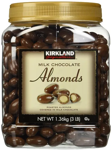 Vista 5 de Kirkland Signature HTGFD - Almendras tostadas de chocolate con leche, paquete de 2, 48 onzas