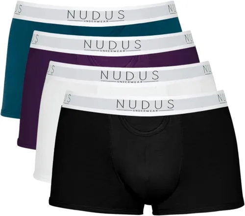 Vista 12 de NUDUS Ropa interior de bambú y rayón para hombre, elegante, suave, con bragueta - Juego de 4 en caja de regalo