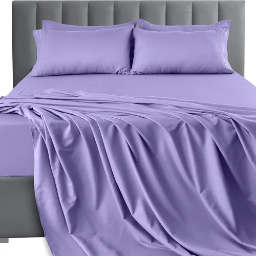 Vista 67 de LUX Décor - Juego de sábanas Twin de microfibra ultrasuave de 3 piezas con sábana encimera, sábana bajera de 16 pulgadas de profundidad y funda