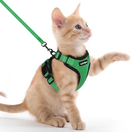 Vista 27 de rabbitgoo Cat Harness and Leash Set, Escape Proof Vest, XXS, Berry Pounce Soft Breathable Mesh, No-choke Adjustable Fit, Snap Buckles, Sturdy