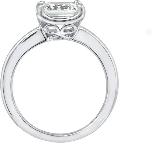 Vista 2 de Tienda Collection Sterling Silver Fancy Shape Solitaire Ring made with Infinite Elements Zirconia