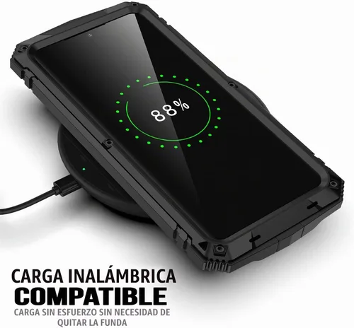 Vista 5 de Funda de metal compatible con Samsung Galaxy S21, resistente al polvo, grado militar, con soporte plegable integrado con cubierta de parachoques