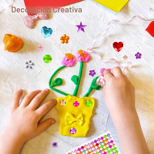 Vista 6 de 880 piezas de pegatinas de gemas con diamantes de imitación para manualidades - Pegatinas autoadhesivas de joyas, pegatinas de gemas acrílicas
