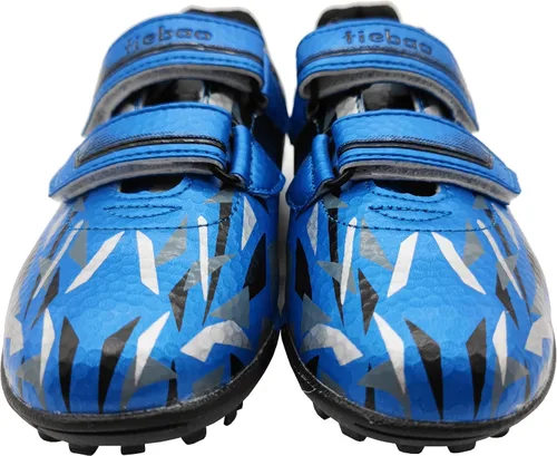 Vista 4 de Zapatos de fútbol de césped para niños y niñas, tacos de fútbol con correa ajustable de velcro (bebéniño pequeño)