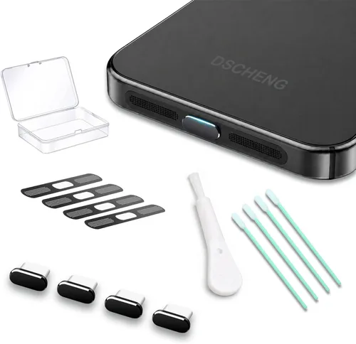 Vista 11 de Paquete de 4 tapas USB C para puerto USB C, cubierta de puerto de carga tipo C con cubierta antipolvo para altavoz, accesorios de teléfono
