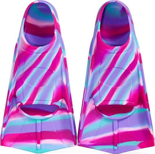 Vista 49 de Aletas de natación para niños, aletas cortas para niños y jóvenes, aletas de natación para entrenamiento de natación para niños, niñas, niños