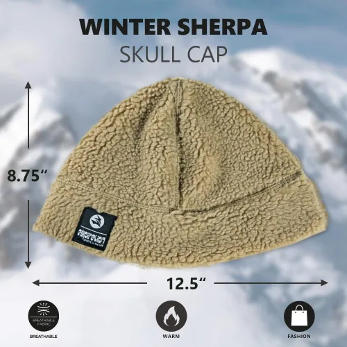 Vista 6 de Gorro de forro polar Sherpa para invierno, cálido, diseño militar, táctico, para exteriores