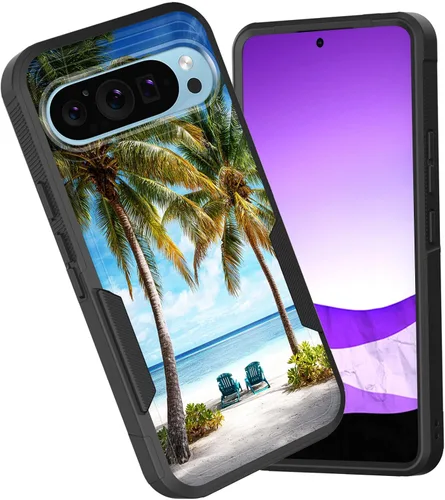 Vista 13 de Funda para Pixel 6A, funda híbrida de doble capa resistente a prueba de golpes de policarbonato duro de silicona suave TPU para Google Pixel 6A