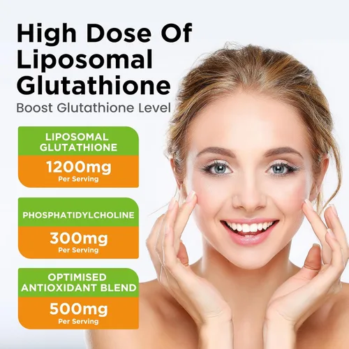 Vista 3 de Suplemento de glutatión liposomal de 2000 mg, gotas de glutatión líquido con vitamina C, antioxidantes maestros para el sistema inmunológico