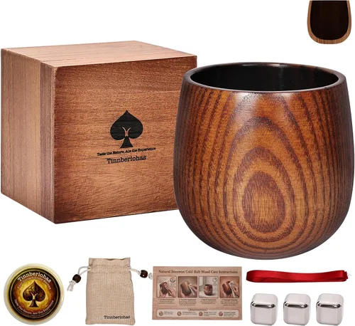 Vista 12 de Juego de 2 vasos de whisky de madera carbonizada – Vaso de bourbon duradero para hombres, vaso de estilo antiguo aislado – Regalos de whisky